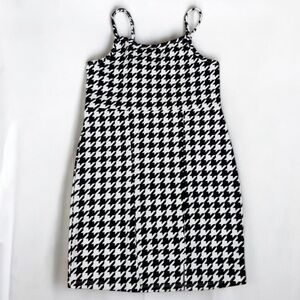 Between Girls Dress Size 12 Black White Houndstooth Sleeveless Shift Short